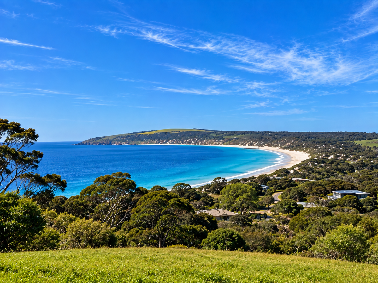 Emu Bay hillside and coastline
